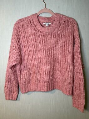 American Eagle Outfitters Dusty Pink Chunky Crewneck Sweater Medium